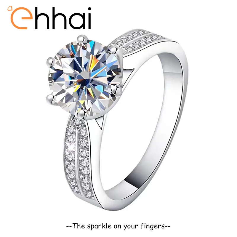 

Ehhai GRA Certified 1-3ct Round Moissanite Ring for Women 925 Sterling Silver Classic Wedding Engagement Rings Fine Jewelry Gift