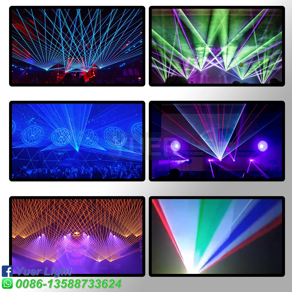 YUER-LED RGB Moving Head Light, Scanning Padrão, Animação Wash, Efeitos para DJ, Bares, Clubes, Casamento, DMX, 3W Laser, 6x4W, Novo