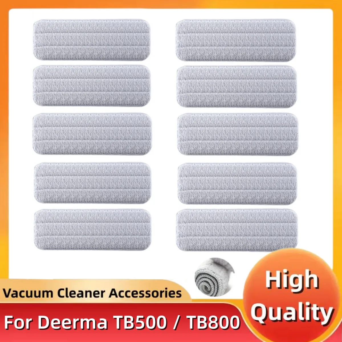 10pcs Mop Rag Replacement Part for Deerma TB500 / TB800 360 Degree Rotating Handheld Sweeper Accessories