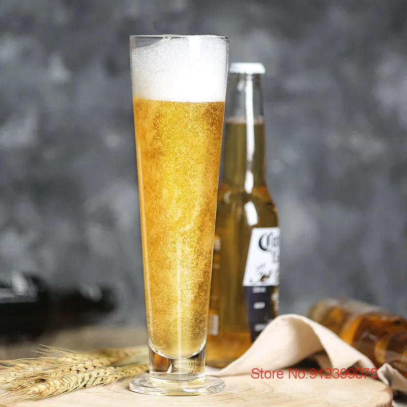 380ml Large Capacity Beer Mug Graduated Cylinder Pilsner Glass Tall Big Champagne Flute Restaurant Craft Brew Stout Cocktail Cup