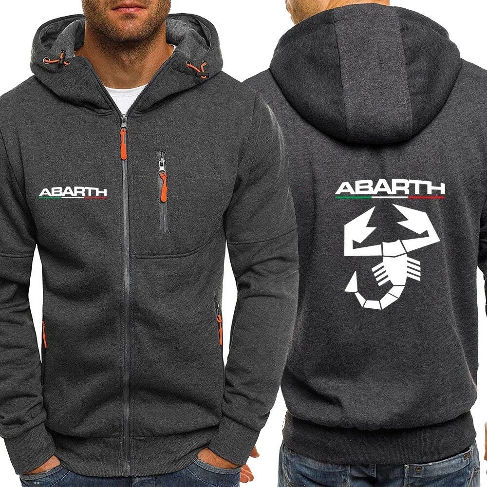 2024 New Abarth Men Spring And Autumn Hot Sale Printing Comfortable Three-color Zipper Hooded Loog Sleeve Comfortable Outerwear