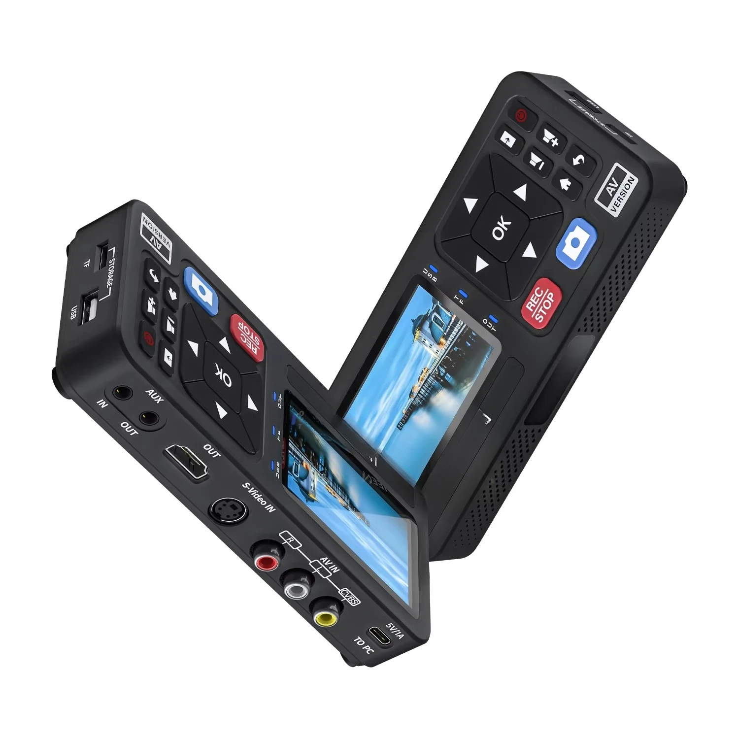 Portable MP4 Video-to-Audio Converter with Remote Video Retro Hi8 Recorder