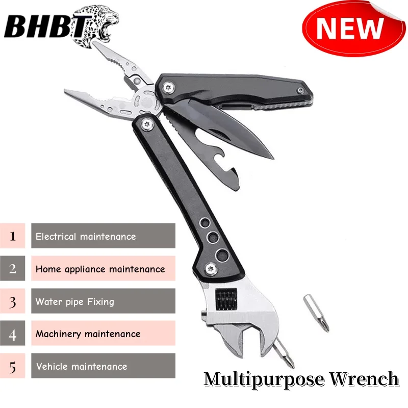 

BHBT Multi-Tool Outdoor Activity Wrench Riding Camping Multi-Purpose Tool Portable Folding Knife Pliers Screwdriver