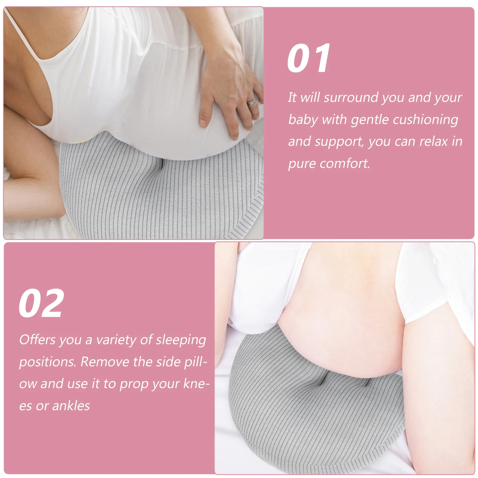 

U Shaped Pregnancy Pillow Detachable Double Wedge Lumbar Cushion Side Sleeping Waist Support Maternity Bump Relief Health Care