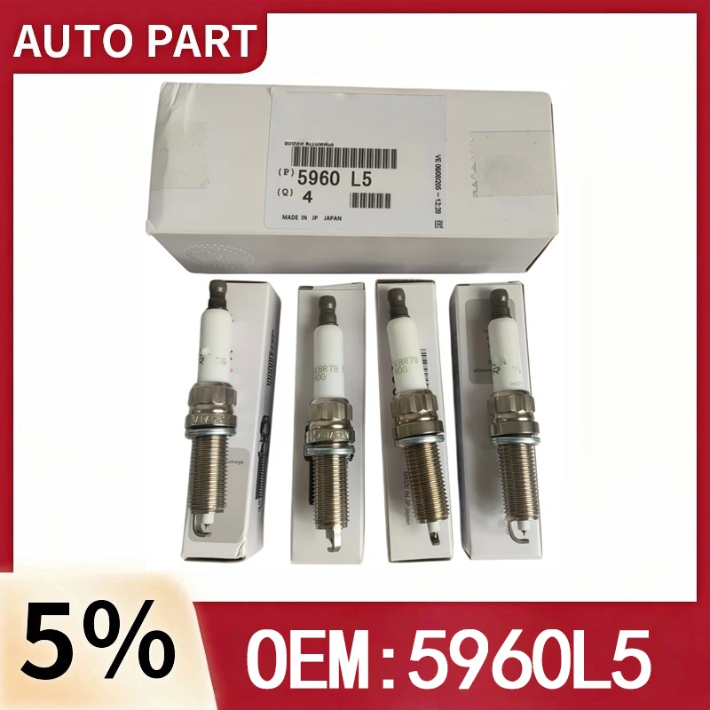 Vela de Ignição 5960L5 Compatível com Peugeot 208 3008 308 CC 408 5008 508 RCZ Citroen C5X7 DS5 DS6 C4 Lounge CACTUS PICASSO C4B7-DS4