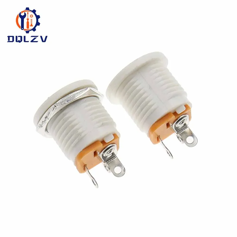 DC-022 5.5x2.1mm DC Power Socket Plug Jack DC Connectors Round Hole Screw Nut Interface Panel Mounting DC022 5.5-2.1