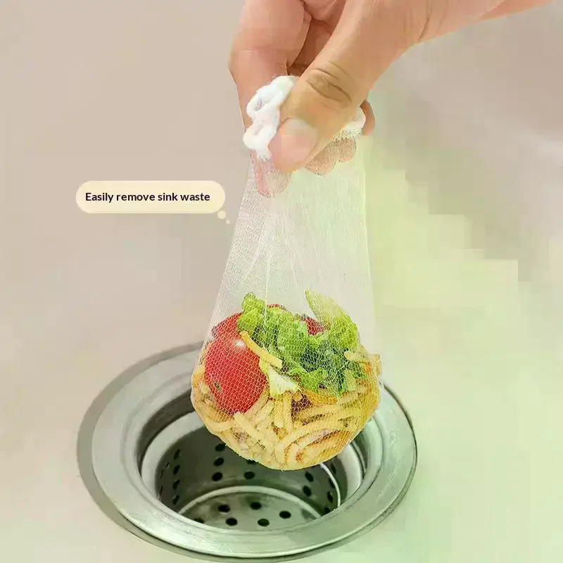 /TPz/Disposable Kitchen Sink FilterMesh Sewer Garbage Filter Meal Residue Pool Mesh Bag Drainage Screen Sink Garbage Net 100Pcs