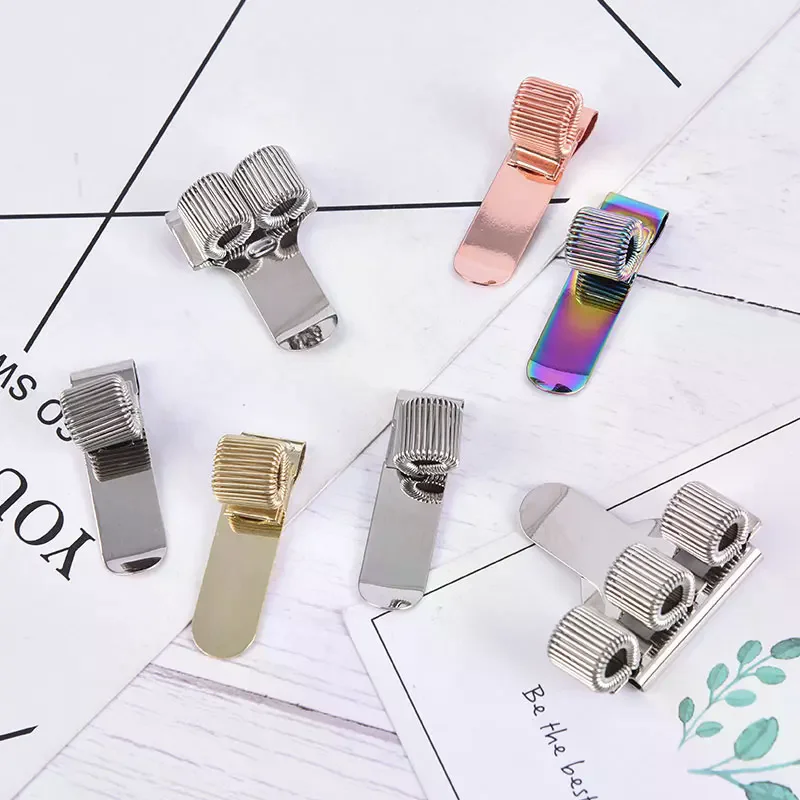 Metal Spring Pen Holder Metal Pen Clips Elastic Loop Notebook Stationery 1Pcs