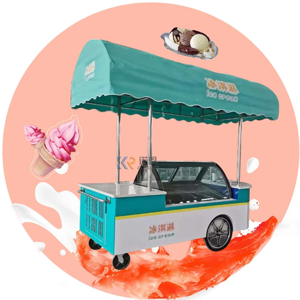 

Summer Popular Italian Icecream Style Street Gelato Ice Cream Bike Push Food Shop Machine Cart For Sale Sale
