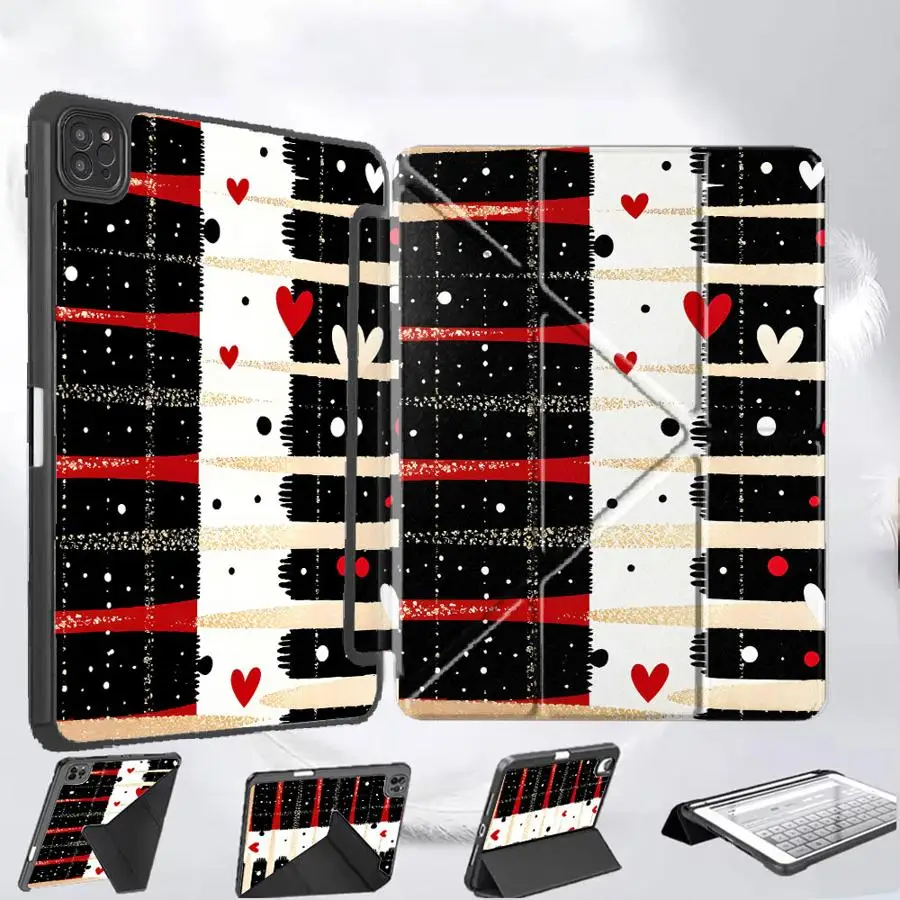 Colorful Stripe Hearts Tablet Case For iPad Mini 6 7 Air 4 5 M3 M2 M4 11inch Pro 2025 Pro 11th 10th 9th 8th 7th 12.9inch Holder