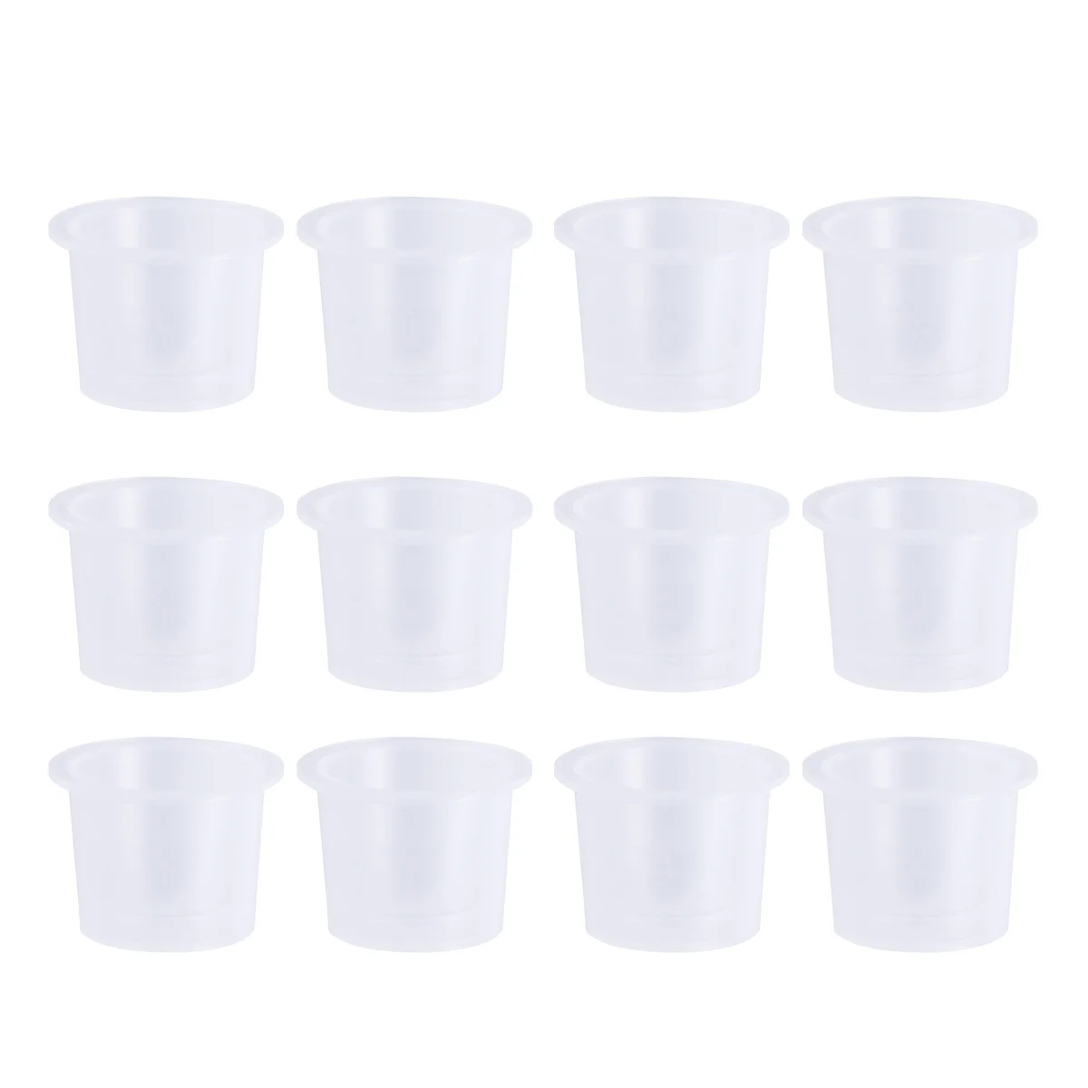 

100pcs Ink Caps Disposable Ink Cups Permanent Eyelash Makeup Eyebrow Tattooing Pigment Container Kits Supplies 15mm Size L (Whit