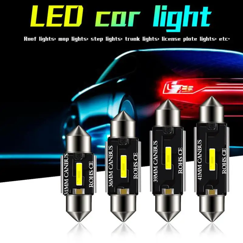 1/2/4PCS New Festoon CSP LED Bulbs 31mm 36mm 39mm 41mm C5W C10W Super Bright Car Dome Light Canbus No Error Auto Interior