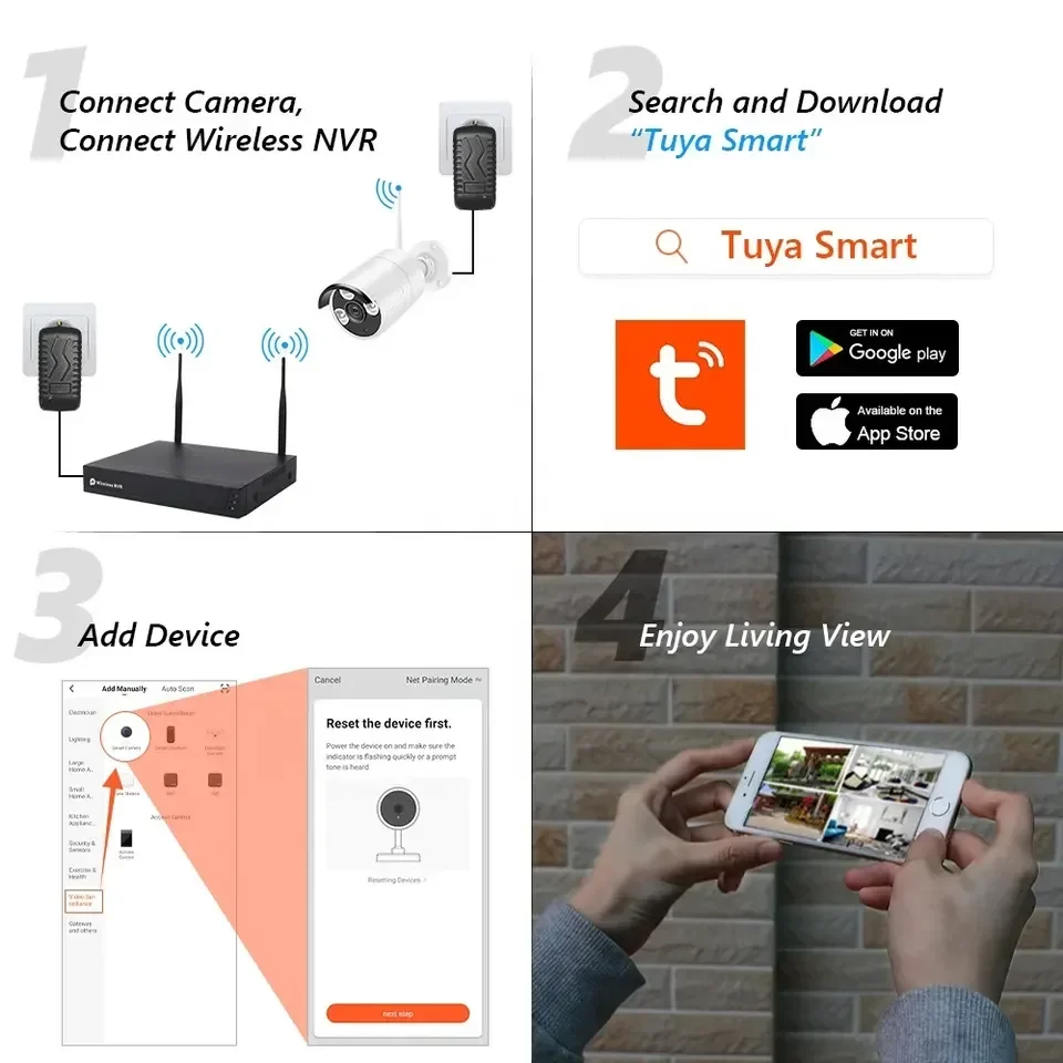 Factory Wholesale Wifi Outdoor Wireless Connected to Mobile Phone Cctv Camera Home Security