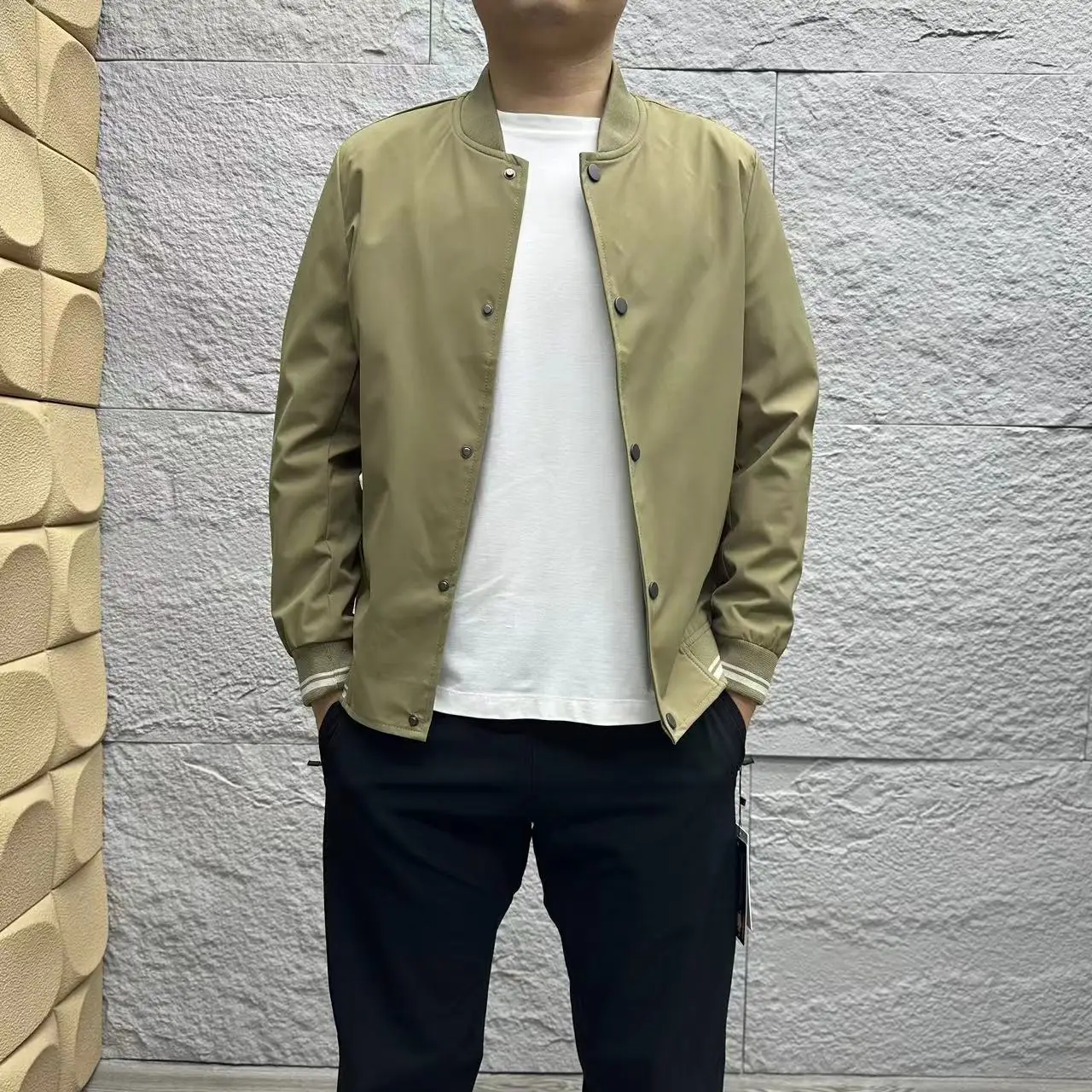 Men's Commuter Casual Outdoor Jacket Pure Color Baseball Collar Long Sleeve Standard Fit Autumn New Arrival Outdoor Leisure