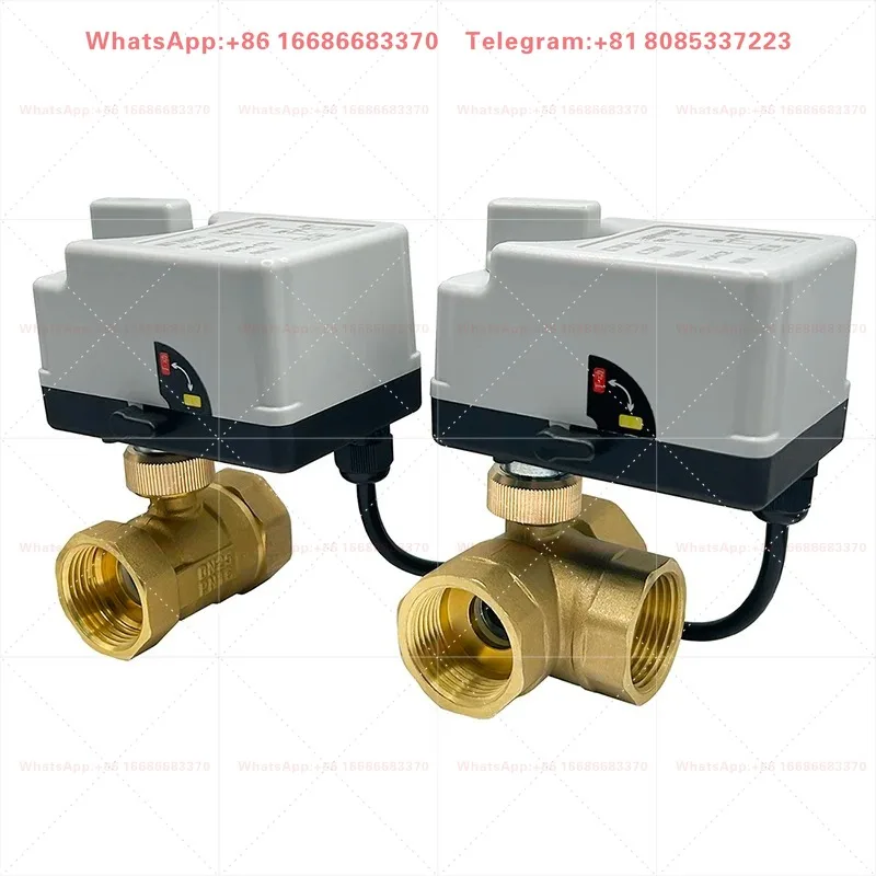 DN15 DN20 DN25 DN50 Brass Motorized Ball Valve 220V 12V 24V 3-Wire 2-Control Electric Actuators with Manual Switch