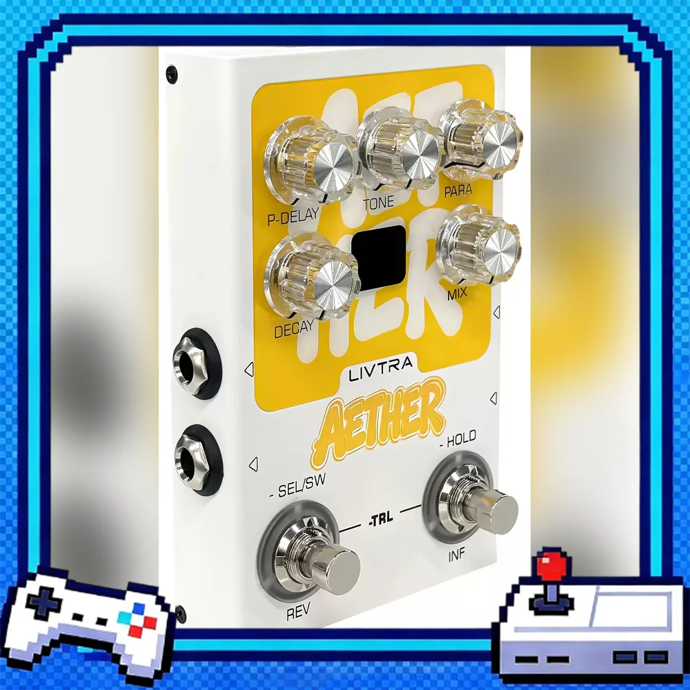 LIVTRA AETHER Stereo Reverb Guitar Effects Pedal 9 Algorithms Infinite Hold USB C Audio Interface For Gifts