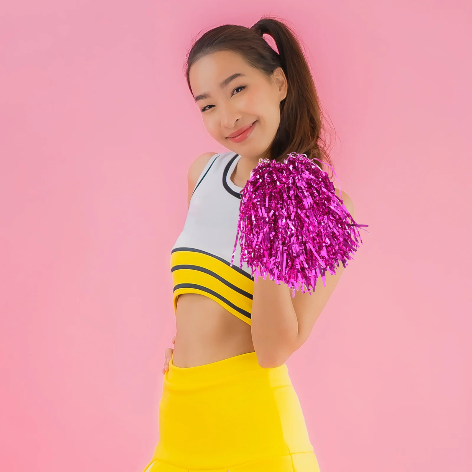 

12pcs Cheerleading Pompoms Reusable Cheerleader Accessories For Sports Events Dance Performance Portable Cheering Props Team