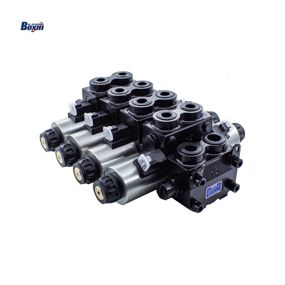 Bespoke 100LPM 20Mpa 1 2 3 4 5 6 7 8 9 10 Spool Sectional DC12V DC24V Hydraulic Valve Bank 12v For Tractor