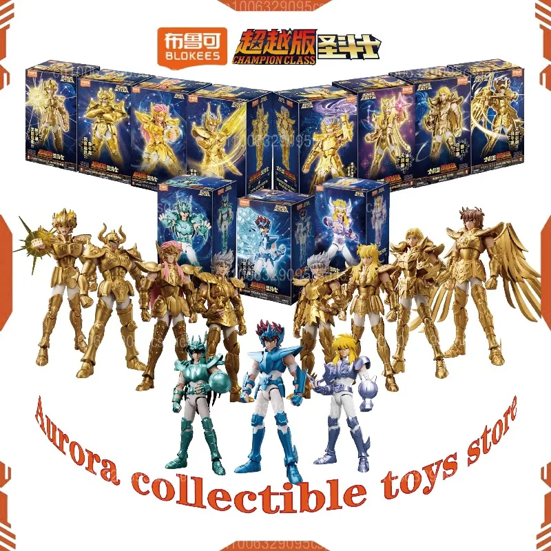 En stock BLOKEES Saint Seiya segunda bala Tauro dragón Capricornio Sagitario Anime figura de acción modelos de ensamblaje juguetes regalos