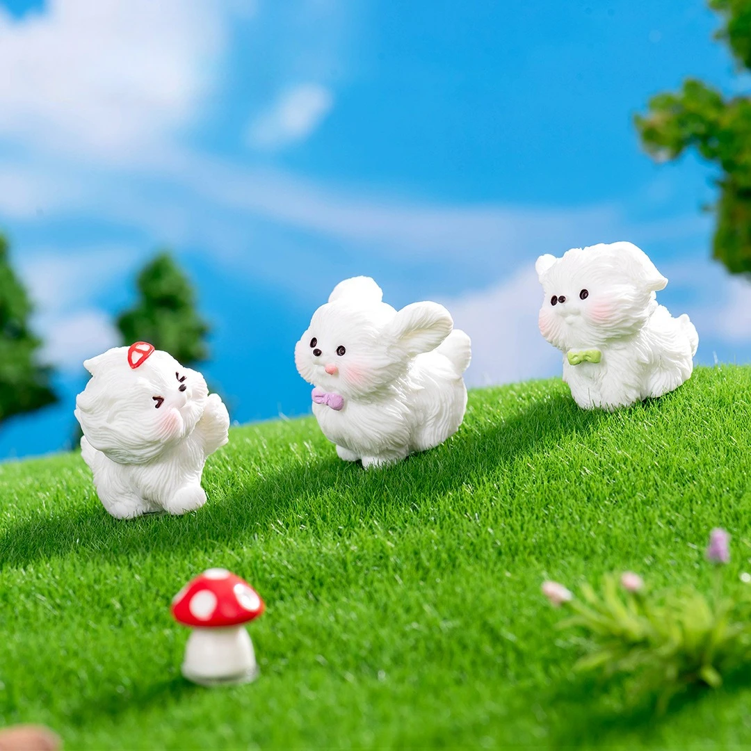 5-20pcs Cute Cartoon Puppy Statue Resin DIY Crafts Miniature Dog Figurines Ornament Dollhouse Decoration Mini Animals Figurine