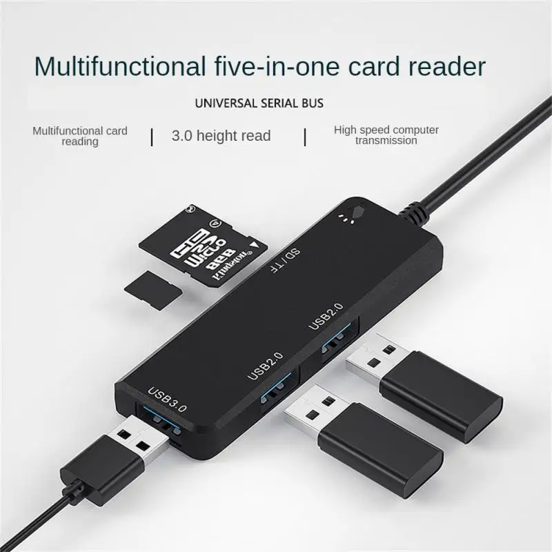 Card Reader Attractive And Durable Expanding Sd/tf Card Slots With Multiple Ports Anti Slip And Durable Body Frosted Lines Hub