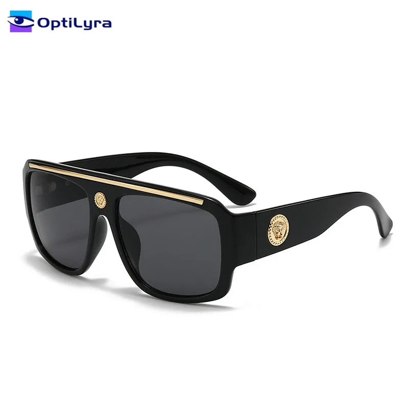 

OptiLyra Brand Fashionable Oversized Mirror Aviator Sunglasses Unisex UV400 Casual Sun Protection Glasses