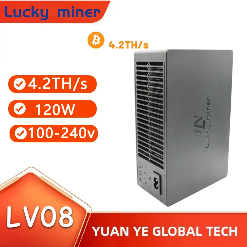 

2025 Новый биткойн Lucky Miner LV08 4,2th/S 120 Вт BCH DGB SHA256 Crypto Lucky Solo Miner WIFI Connection Bitcoin Asic Miner