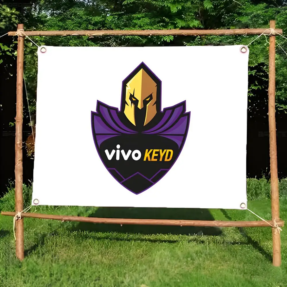 Esports Team Vivo Keyd Stars Flags Daily Four Ring Borderless Design Indoor Outdoor Decor Easy to Hang Install
