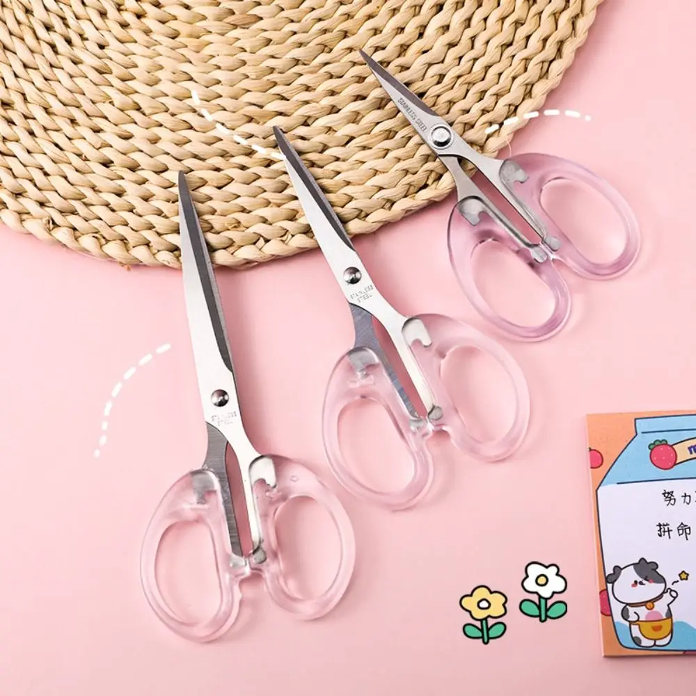 Transparent Stainless Steel Scissors Children Safety Scissors Stationery School Supplies Gift