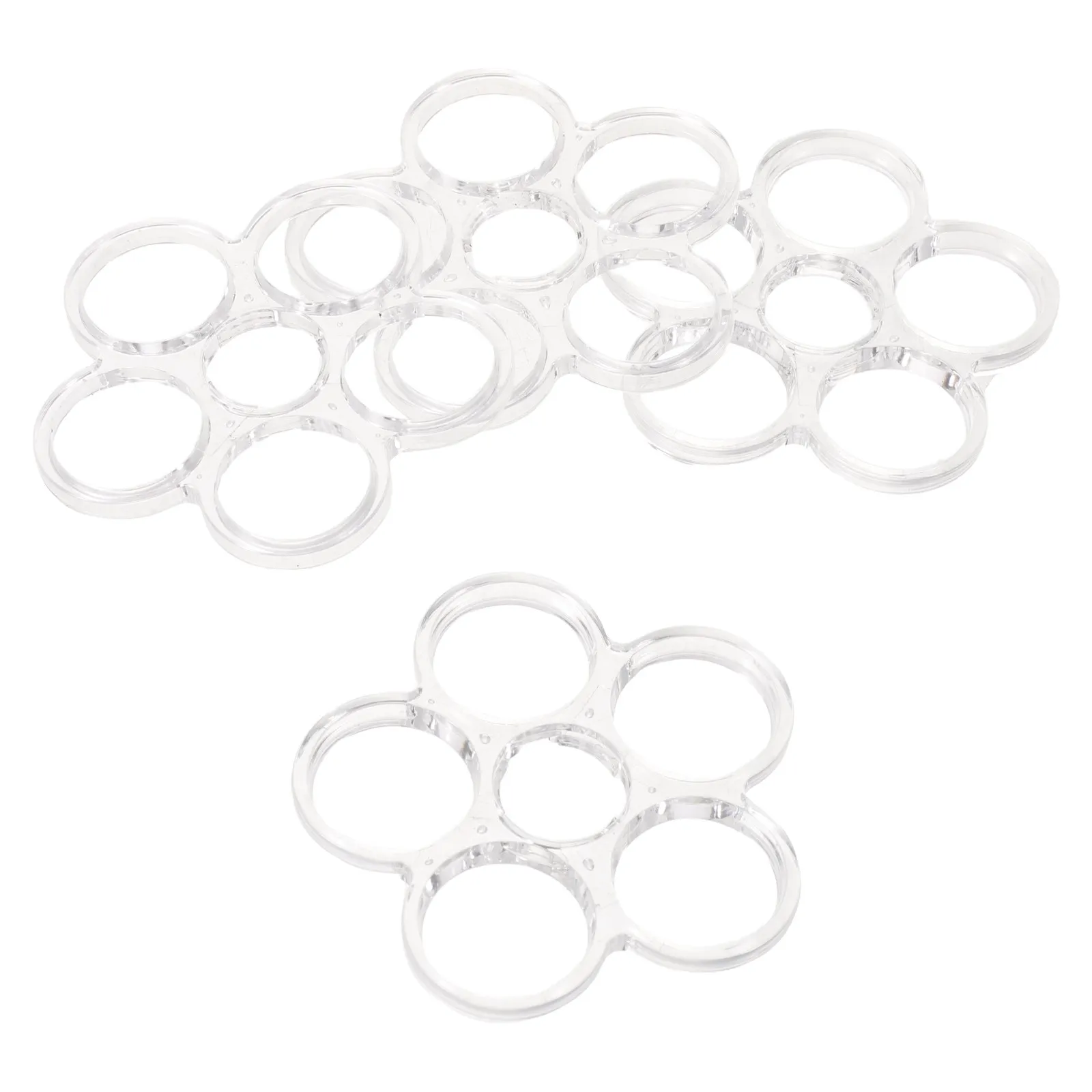 4Pcs Flower Stem Keeper Clear Plastic 6-Hole Flower Grid Holder for Vase Floral Arrangement Wedding Bouquet Supplies Organizer