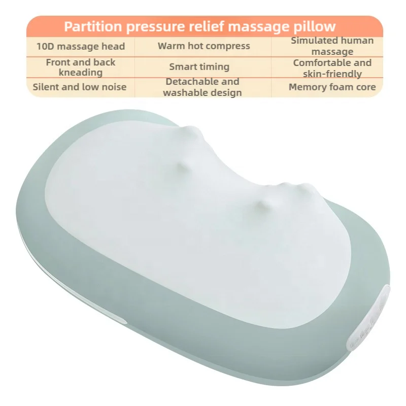 Smart Library Electronic 3D Kneading Deep Tissue Massage Pillow Cervical Neck Support Massage Pillow For Muscle Pain Relief