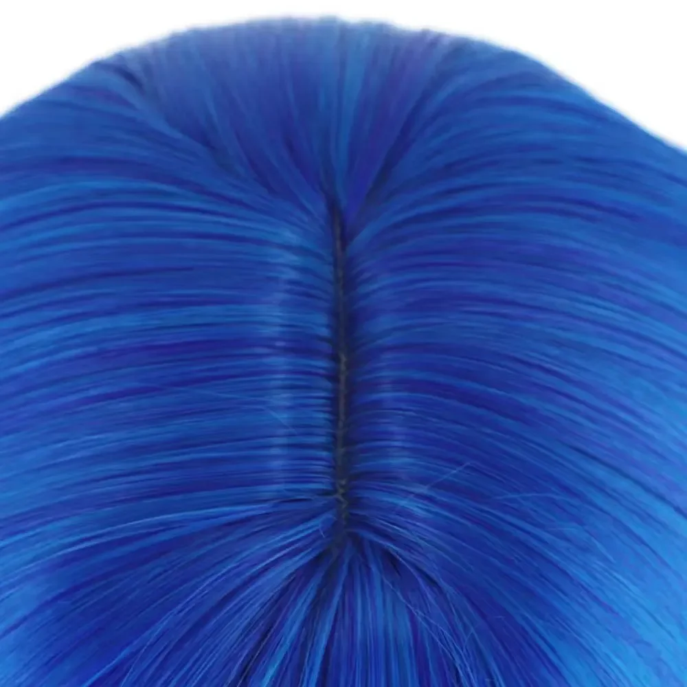 Synthetic wig holiday party cosplay dark Blue water wavy wigs for women