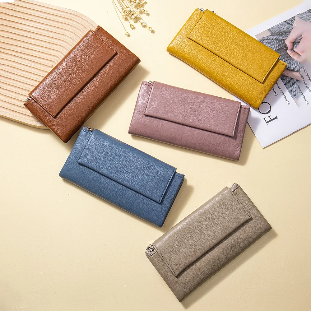 New Women's Long Wallet Large Capacity Genuine Leather Multifunctional Purse Stylish And Textured Phone Bag Clutch Bag