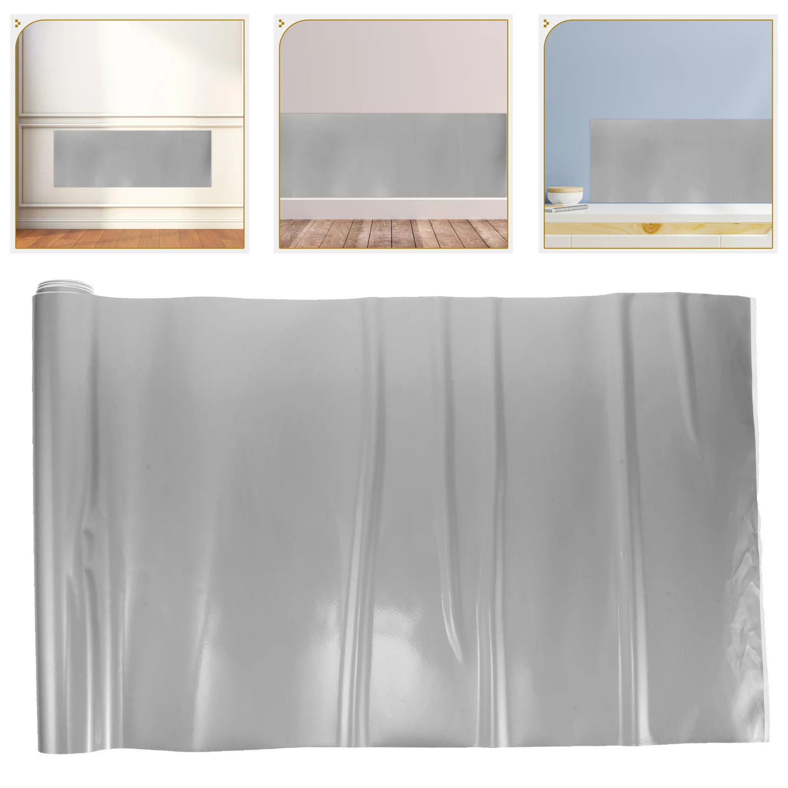 Rollo de película de vinilo autoadhesiva, impermeable, holográfica, permanente, envoltura plateada, ventana, privacidad, laminado, decoración reutilizable, calcomanía para coche
