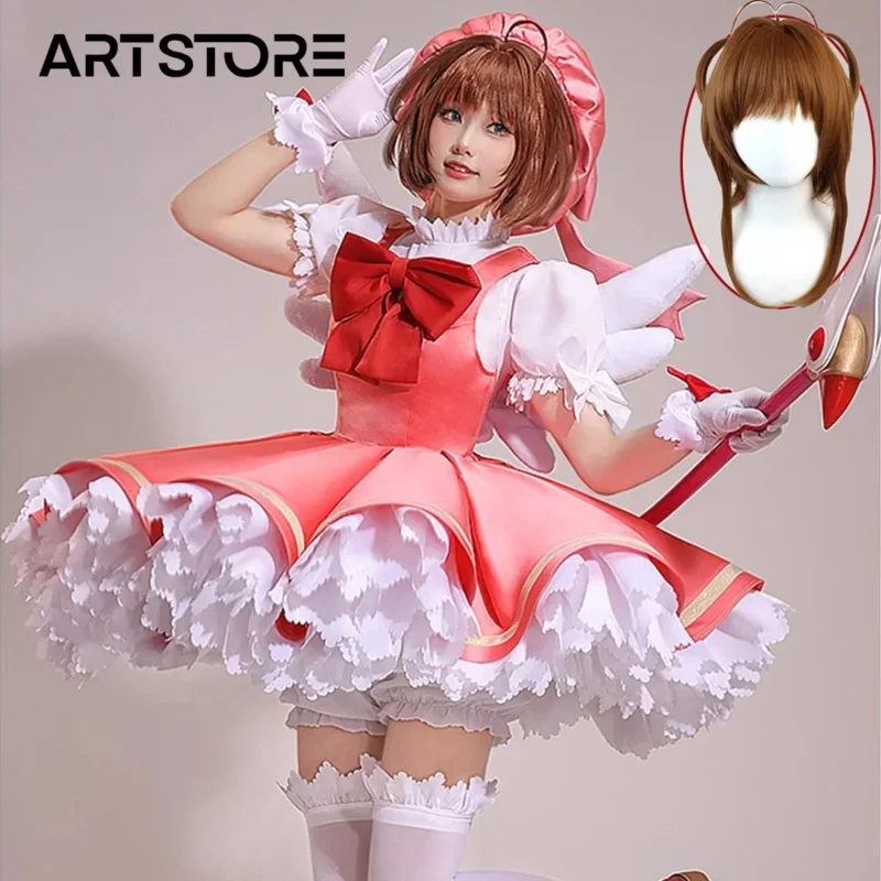 Sakura Cosplay Ragazze Rosa Card Captor Sakura Kinomoto Sakura Principessa Abito Costume Cosplay Lolita Dress Costume per le donne Festa