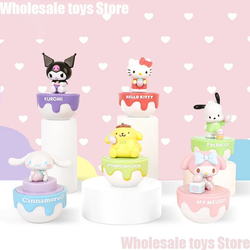 

Anime Sanrio Strawberry Cake Series Hello Kitty Pom Pom Purin Pochacco Blind Box Toys Figurines Desktop Collection Toy Kids Gift