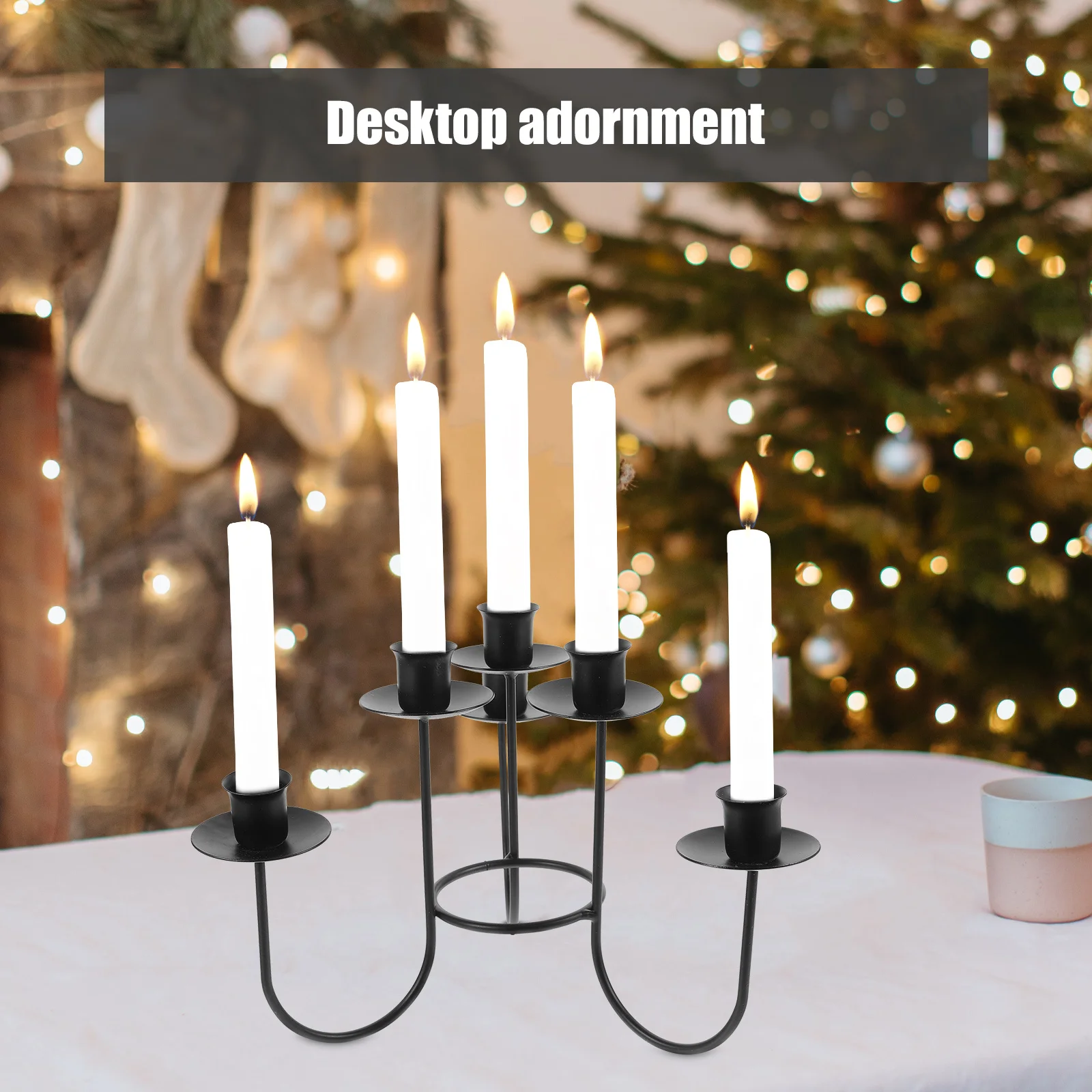 

Vintage European Wrought Iron Holder Decorative Metal Stand for Romantic Dinners Weddings Christmas Desktop Adornment