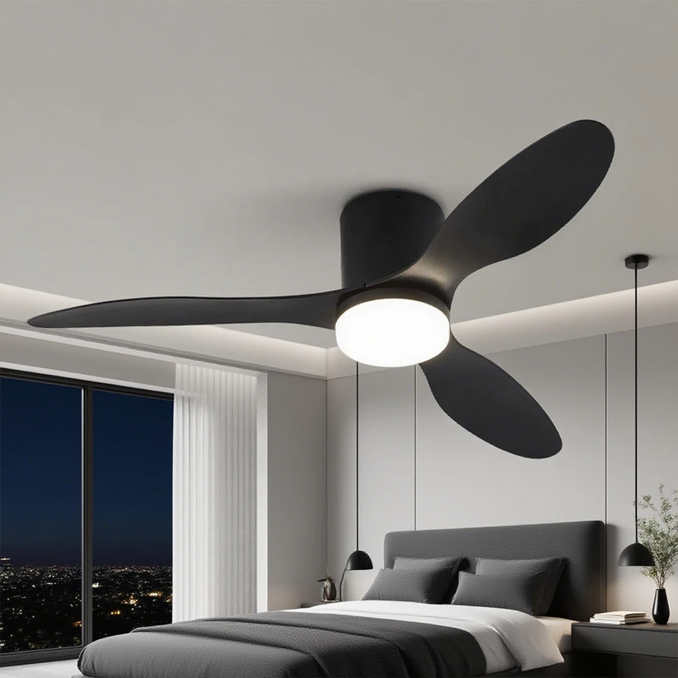 Modern LED Ceiling Fan Light With Remote Control 42 52 Inch DC Motor 6 Speeds Electric Fans Bedroom Living Room Decor Lighting