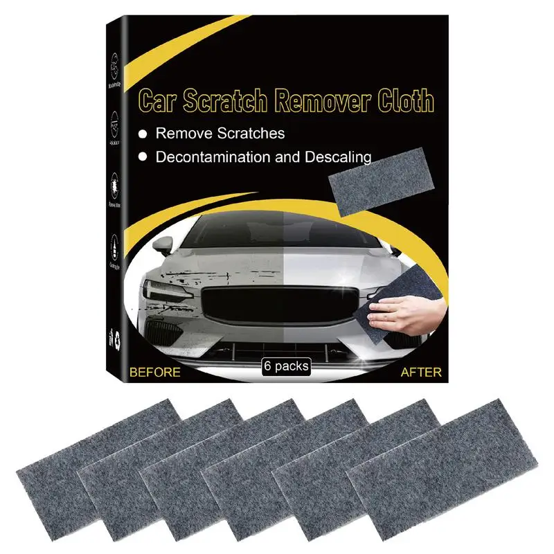 

6pcs Car Scratch Remover Cloth Easily Repair Multifunction Nano Magic Cloth Restore Car Paint Car Scratches Repair