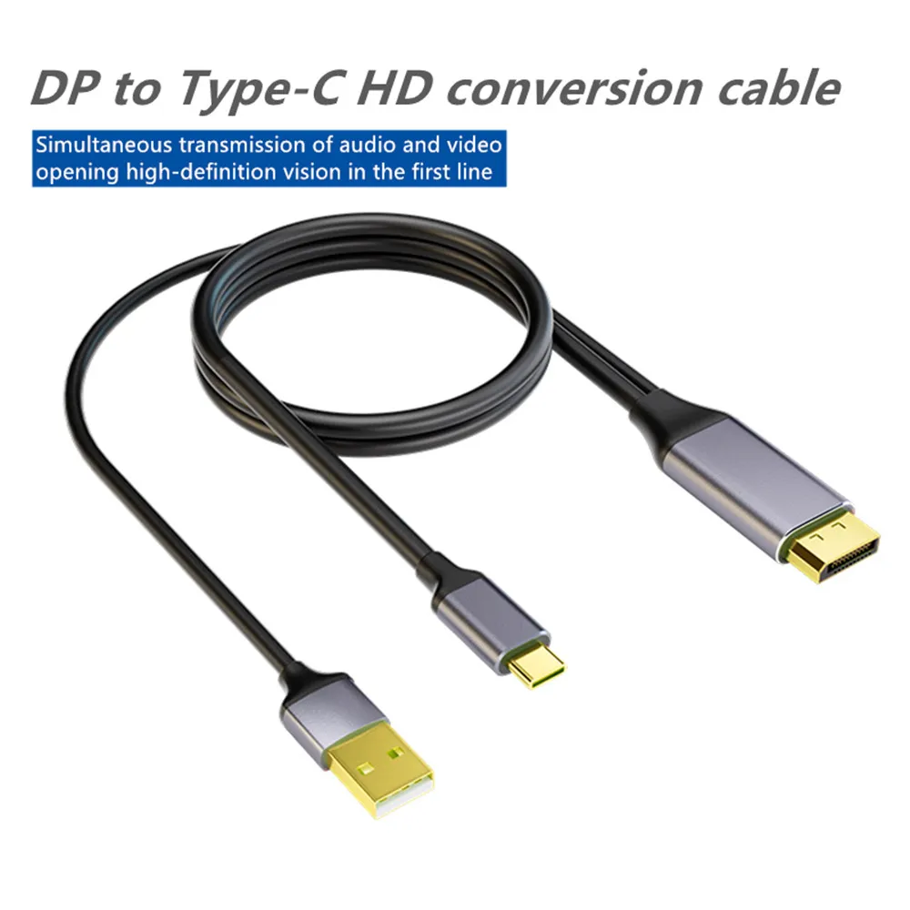 Unidirectional Displayport to USBC cable 4K@60Hz DP to Type C adapter Cable used for Computer Monitor Projector Portable Screen