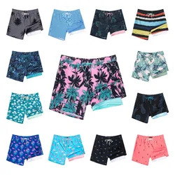 SURFCUZ Mens Swim Shorts Quick Dry Beach Board Shorts with Compression Liner Mens Swim Trunks 5 Inch Shorts with Zipper Pockets