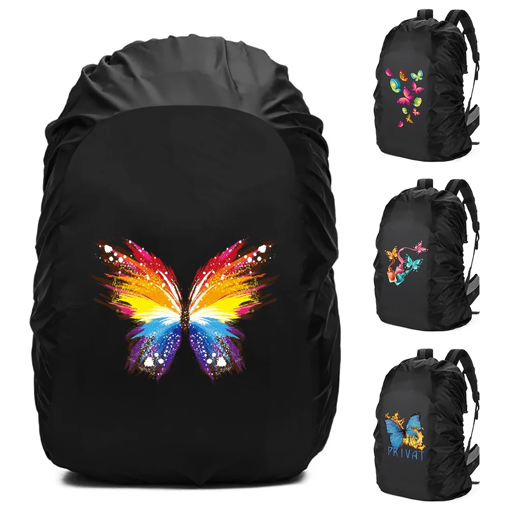 New 20-70L Backpack Cover Butterfly Pattern Portable Backpack Cover Foldable Climbing Camping Hiking Accessories Backpack Cover