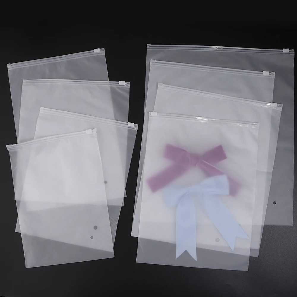 5-10pcs/lot Frosted Matte Zipper Bag Home Travel Storage Clothing Underwear Packaging Bag With Air Hole Organizer Reusable Pouch
