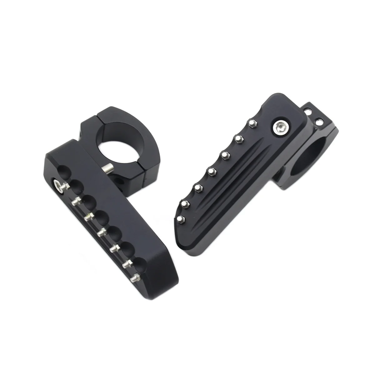 Motorcycle Front Foot Pegs Folding Footrests for Triumph (Black)