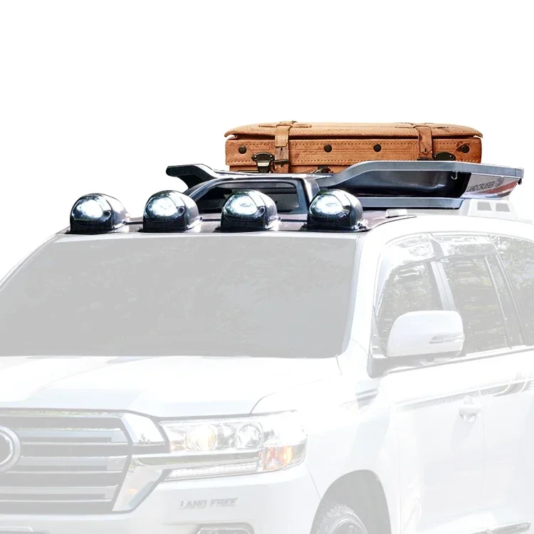 

Aluminum Alloy ABS roof cargo carrier rack Car Roof Luggage Rack with Spotlight