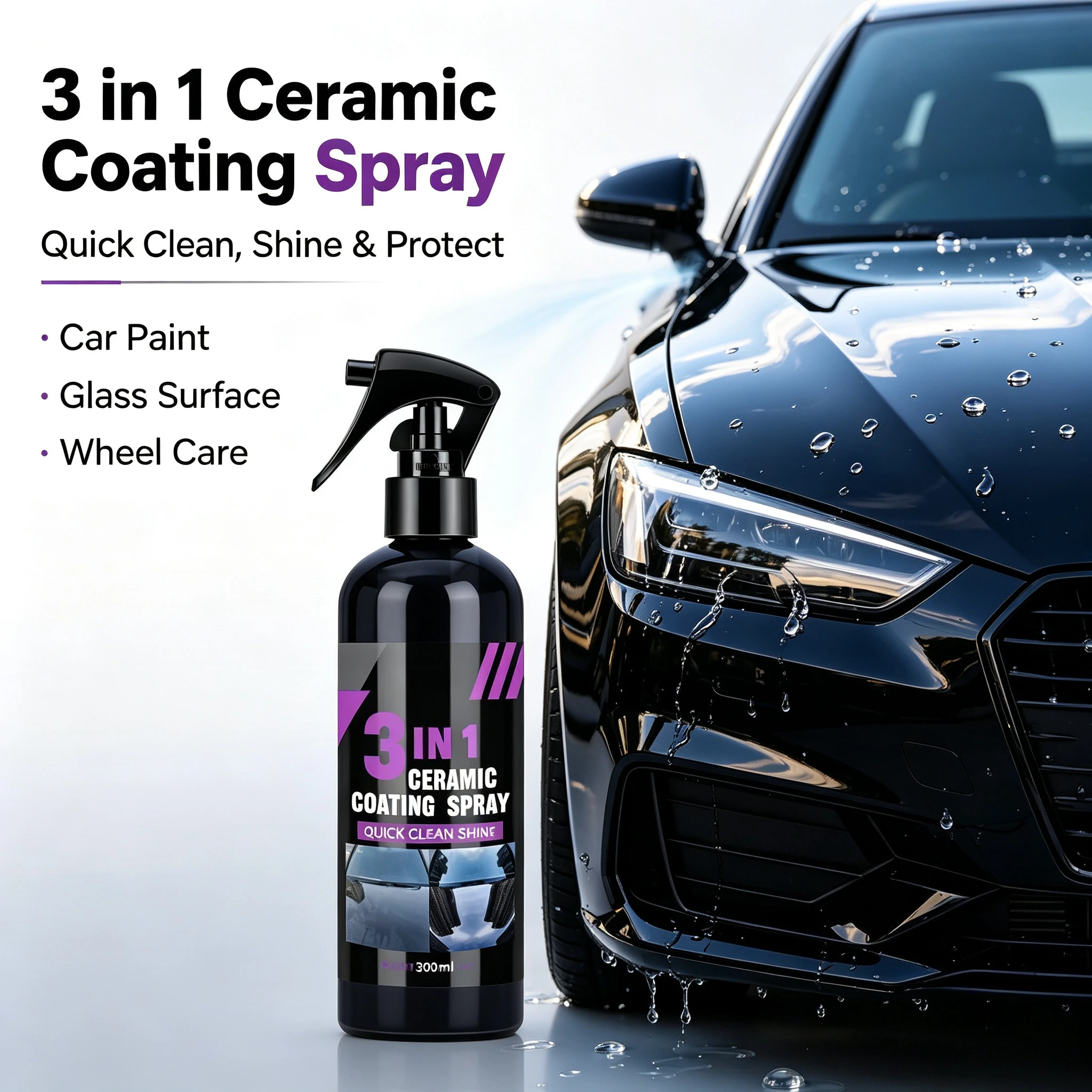 Car Ceramic Nano Coating Liquid 3 In 1 Nano Crystal Hydrophobic Layer Polishing Paint Agent Waterproof Vehicle Care Polish