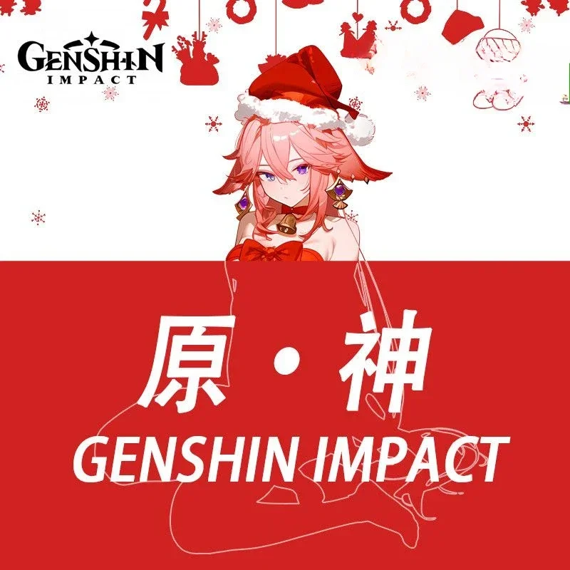 Genshin Impact Acrylique Stand Figure, Furina Hu Tao Anime, Périphérique, Créatif, Série Noël, Double Face, Ornement de bureau