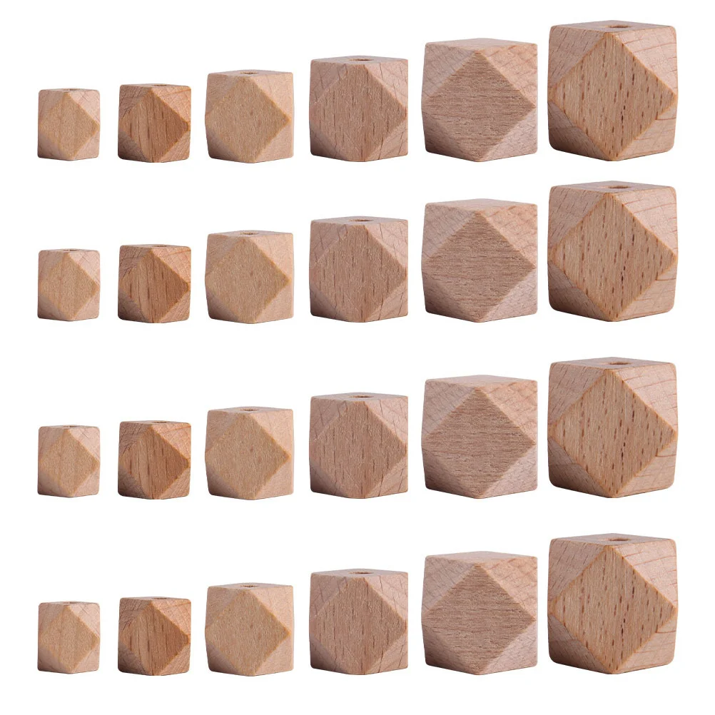 Accessoires de dentition en bois, 24 pièces, perles naturelles pour bébé, Bracelet Anti-chute, fabrication de bijoux, matériel artisanal en vrac