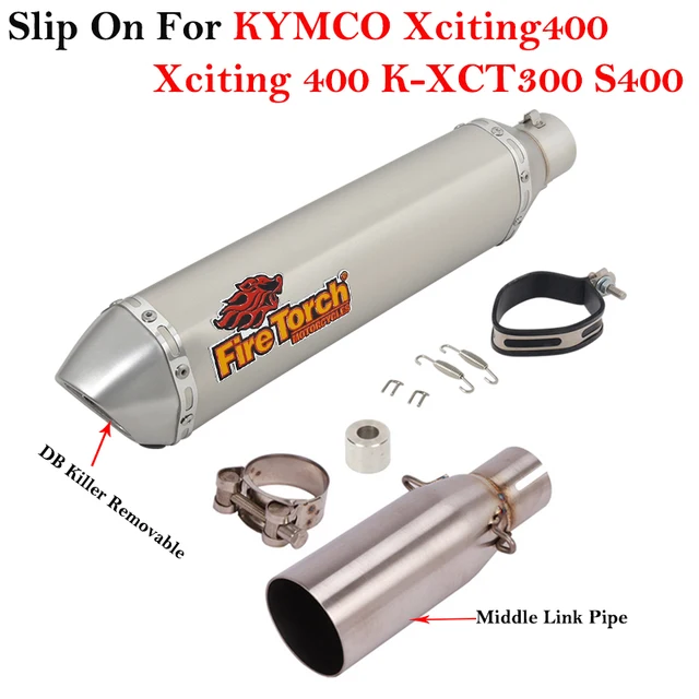 Slip On dla KYMCO Xciting 400 K-XCT300 S400 motocykl wydechowy ucieczka zmodyfikowany tłumik układu rura łącząca środkowa z DB Killer