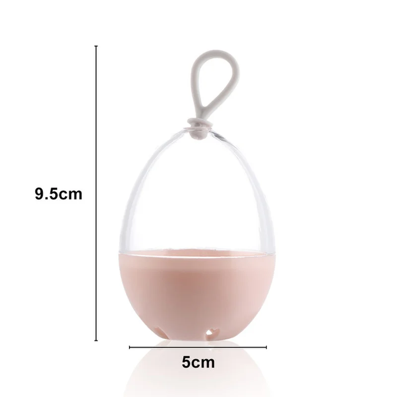 Caja de secado de esponjas transparente vacía, estuche de almacenamiento, soporte de esponja portátil, estante cosmético en forma de huevo, soporte para esponjas para licuadora de maquillaje